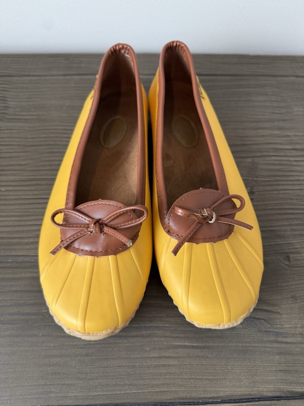 Western Chief Classic Yellow Duck Skimmer Slip On Flats Rain Shoes Size 9